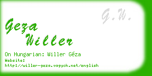 geza willer business card